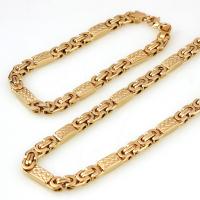 Edelstahl Schmucksets, 316 L Edelstahl, Armband & Halskette, vergoldet, 2 Stück & für den Menschen, 6mm, Länge:ca. 21.7 ZollInch, ca. 8.7 ZollInch, verkauft von setzen[