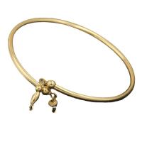 Doublé or bracelet ordinaire, 14K rempli d’or, bijoux de mode & pour femme, 2.5mm, Diamètre inté Environ 54mm, Vendu par PC