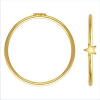 Oro-llenado anillo, Estrella, 14K lleno de oro, diverso tamaño para la opción, 1mm, tamaño:5-9, Vendido por UD