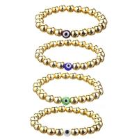 Evil Eye Jewelry Bracelet, Brass, with Glass, gold color plated, fashion jewelry & evil eye pattern & for woman 8mm .5 cm 