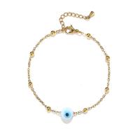Evil Eye Jewelry Bracelet, 304 Stainless Steel, with Lampwork, with 3cm extender chain, Vacuum Ion Plating, fashion jewelry & evil eye pattern & for woman cm 