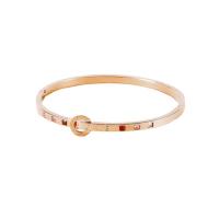 Fashion Zinc Alloy Bangle, with Cubic Zirconia, rose gold color plated, fashion jewelry & for woman, 3mm Approx 16.5 cm [