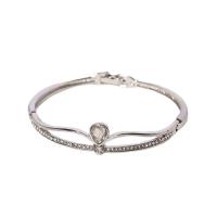 Fashion Zinc Alloy Bangle, with Cubic Zirconia, plated, fashion jewelry & for woman 