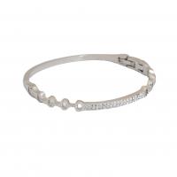 bracelet en alliage zinc à stras ,, alliage de zinc, Placage, bijoux de mode & pour femme & avec strass & creux, plus de couleurs à choisir Vendu par PC