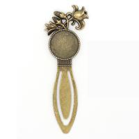 Zinc Alloy Bookmark, with Steel, antique brass color plated, DIY 