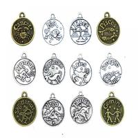 Zinc Alloy Constellation Pendant, 12 Signs of the Zodiac, plated, mixed pattern & DIY Approx [