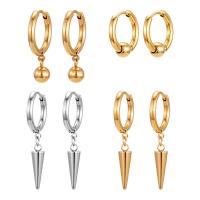 Huggie Hoop Drop Earring, 304 Stainless Steel, plated, fashion jewelry & Unisex 