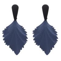 Zinc Alloy Drop Earring, Leaf, stoving varnish, for woman 