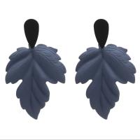 Zinc Alloy Drop Earring, Leaf, stoving varnish, for woman 