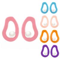 clou d'oreille acrylique, avec perle de plastique, pour femme & creux, plus de couleurs à choisir Vendu par paire[