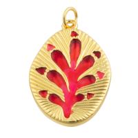 Enamel Brass Pendants, gold color plated, fashion jewelry & DIY, mixed colors [