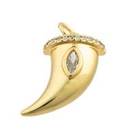 Rhinestone Brass Pendants, gold color plated, fashion jewelry & DIY & with rhinestone 