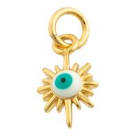Mode Evil Eye Pendentif, laiton, Placage de couleur d'or, bijoux de mode & DIY & émail, couleurs mélangées Vendu par PC