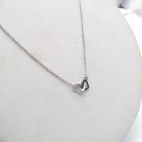 Titanium Steel Jewelry Necklace, with 2inch extender chain, Heart, polished, cross chain & for woman & hollow, original color Approx 15.7 Inch 