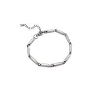 Titanium Steel Bracelet & Bangle, with 2inch extender chain, fashion jewelry & for man, original color Approx 5.9 Inch [