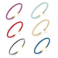 PU Leather Cord Bracelets, with 304 Stainless Steel, gold color plated, fashion jewelry & for woman 16cm 