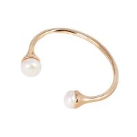 Zinc Alloy Cuff Bangle, with Plastic Pearl, gold color plated, fashion jewelry & for woman, white 