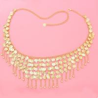 Zinc Alloy Waist Chain, gold color plated, multilayer & for woman Approx 110 cm [