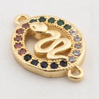 Cubic Zirconia Micro Pave Brass Connector, high quality gold color plated, DIY & micro pave cubic zirconia Approx 2mm [