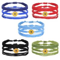 Fashion Create Wax Cord Bracelets, with Zinc Alloy, handmade, three pieces & Bohemian style & adjustable & for woman & enamel Approx 16-32 cm 