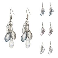 Crystal Drop Earring, with Zinc Alloy, silver color plated, for woman 