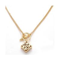 Brass Jewelry Necklace, gold color plated, for woman & hollow Approx 49 cm 