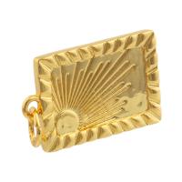 Brass Jewelry Pendants, Rectangle, gold color plated, fashion jewelry & DIY 