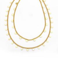Ожерелье ручной латунные, Латунь, с 5cm наполнитель цепи, Другое покрытие, ювелирные изделия моды & различные модели для выбора, Золотой, длина:41.5 см, продается PC
