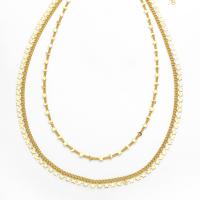 Ожерелье ручной латунные, Латунь, с 5cm наполнитель цепи, Звезда, Другое покрытие, ювелирные изделия моды & различные модели для выбора, Золотой, длина:45 см, продается PC