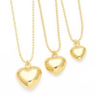 Brass Jewelry Necklace, Heart, plated, fashion jewelry golden cm 
