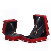 Jewelry Gift Box, Plastic, with Velveteen, dustproof & with LED light [
