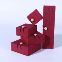 Jewelry Gift Box, Linen, with Wood, dustproof 