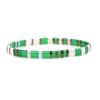 Glass Seed Beads Bracelets, TILA Beads, Bohemian style & for woman, green Approx 6.5 Inch 
