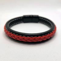PU Leather Cord Bracelets, Synthetic Leather, with Zinc Alloy, fashion jewelry & Unisex Approx 8.7 Inch 