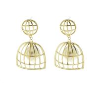 Zinc Alloy Drop Earring, with Plastic Pearl, gold color plated, fashion jewelry & for woman, two different colored 