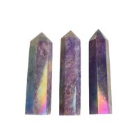 Natural Lepidolite Decoration, Conical, colorful plated, for home and office, purple, 90mm 