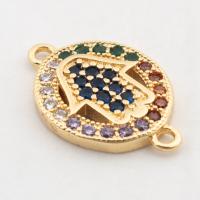 Cubic Zirconia Micro Pave Brass Connector, high quality gold color plated, DIY & micro pave cubic zirconia Approx 2mm 