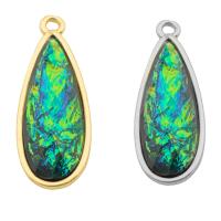 Brass Jewelry Pendants, with Opal, high quality plated, DIY Approx 2mm [