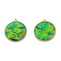 Brass Jewelry Pendants, with Opal, high quality plated, DIY Approx 2mm [
