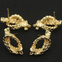 Brass Earring Stud Component, gold color plated, DIY & for woman Approx 1.3mm [