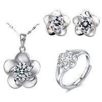 Brass Jewelry Set, with Moissanite, plated, fashion jewelry & for woman, 45mm,3mm,6mm Approx 17.72 Inch [