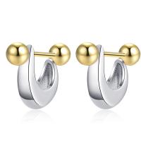 Brass Stud Earring, plated, fashion jewelry & for woman, 13*11mm,4mm [