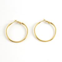 Titanium Steel Hoop Earring, 18K gold plated, fashion jewelry & for woman, golden, 40mm 