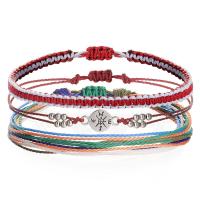 Fashion Create Wax Cord Bracelets, with Zinc Alloy, handmade, Bohemian style & adjustable & for woman Approx 15-30 cm [