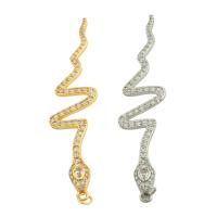 Rhinestone Brass Pendants, Snake, plated, fashion jewelry & DIY & with rhinestone 