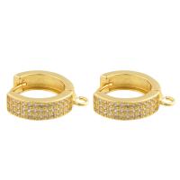 Латунный компонет-кольцо для сережек, Латунь, плакирован золотом, ювелирные изделия моды & DIY & со стразами продается Пара[