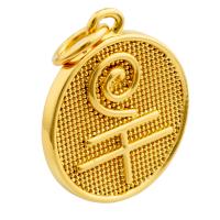 Brass Jewelry Pendants, Round, gold color plated, fashion jewelry & DIY 