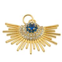 Rhinestone Brass Pendants, gold color plated, fashion jewelry & DIY & with rhinestone, mixed colors 