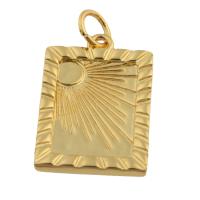 Brass Jewelry Pendants, Square, gold color plated, fashion jewelry & DIY 