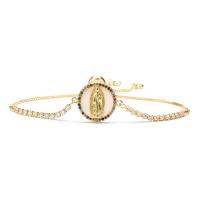Cubic Zirconia Micro Pave Brass Bracelet, Round, plated, fashion jewelry & micro pave cubic zirconia 17mm Approx 16-21 cm 